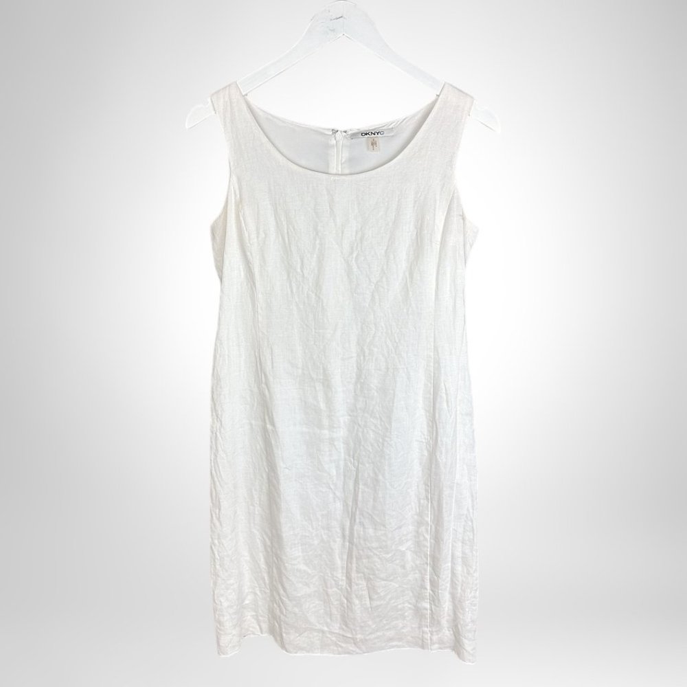 DKNYC White Sleeveless Linen Dress